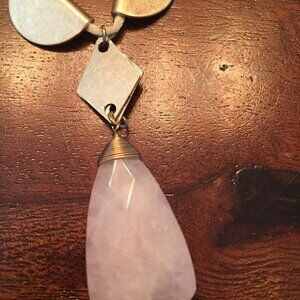 Brushed Gold and White Lucite Pendant